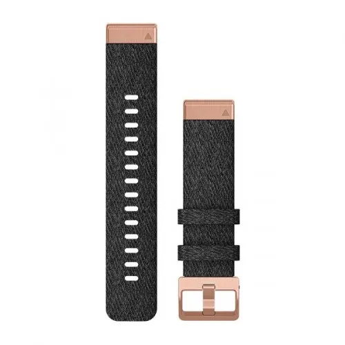 Garmin QuickFit® 20 черна найлонова каишка с Rose Gold 010-12874-00