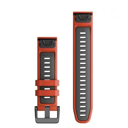 Garmin QuickFit® 22 Flame Red/Graphite силиконова каишка (Fenix 7 Pro) 010-13280-04 - image 1