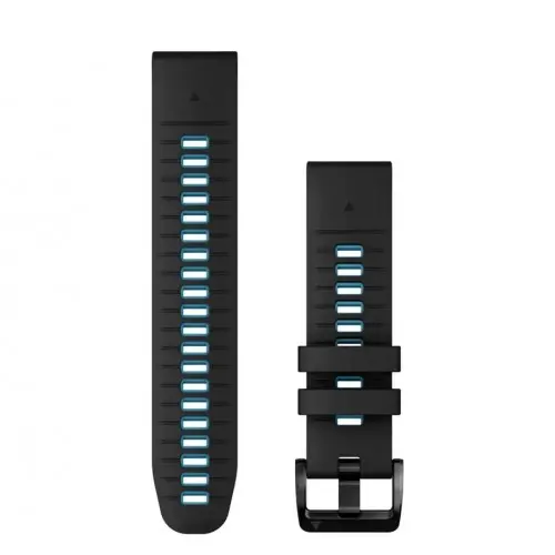 Garmin QuickFit® 26 Black/Cirrus Blue силиконова каишка (Fenix 7x Pro) 010-13281-05