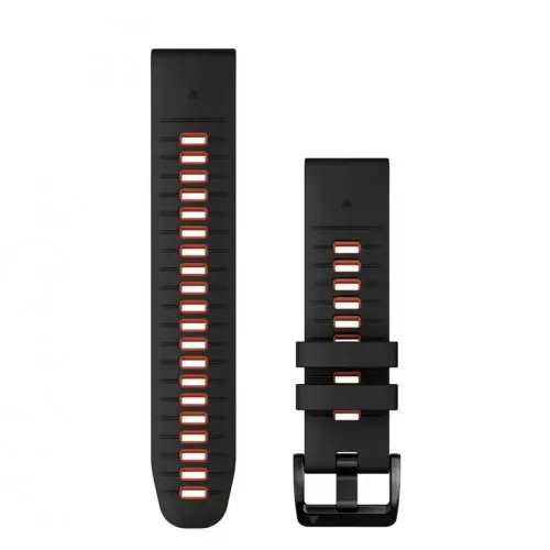 Garmin QuickFit® 26 Black/Flame Red силиконова каишка (Fenix 7x Pro) 010-13281-06