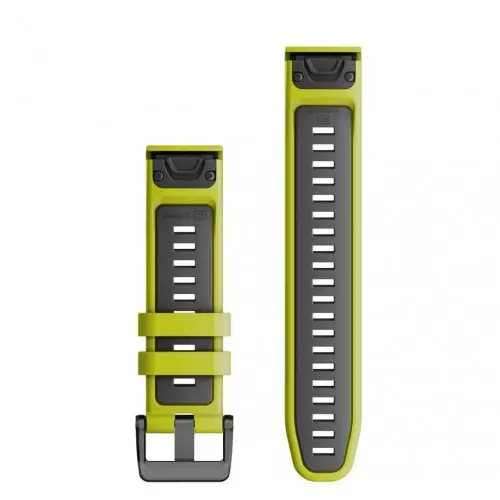 Garmin QuickFit® 26 Electric Lime/Graphite σιλικονένιο λουράκι (Fenix 7x Pro) 010-13281-03 - 2