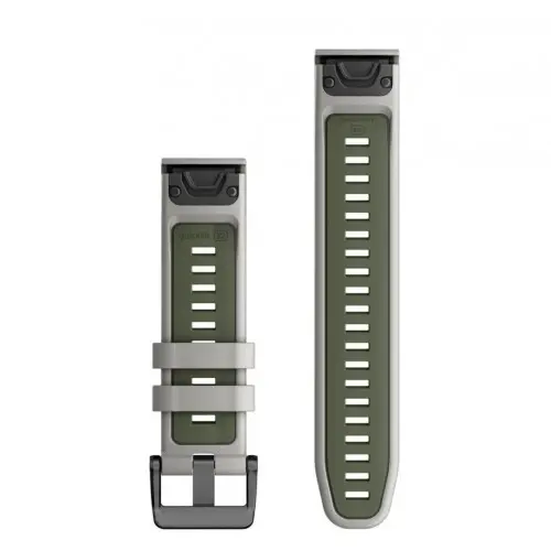 Garmin QuickFit® 26 Fog Grey/Moss силиконова каишка (Fenix 7x Pro) 010-13281-08 - image 1