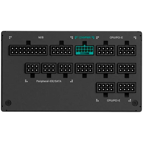 DeepCool PX1300-P, 1300W, 80 Plus PLATINUM, Fully Modular, Flat Black Cables, 135mm FDB Fan, Fluid Dynamic Bearing, 150x160x86mm (W x L x H), ATX 3.0, OPP/OVP/SCP/OTP/OCP/UVP/NLO/SIP, 12Y, R-PXD00P-FC0B-EU - image 4