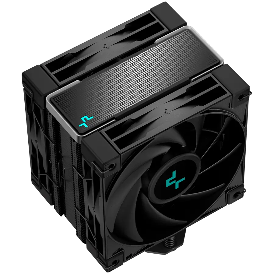 DeepCool AK400 ZERO DARK PLUS, CPU Air Cooler, 2x120mm FDB PWM Fan, Core Touch Technology 2.0, 4 Heatpipes, LGA1851/1700/1200/115x, AMD AM5/AM4, 127x123x155 mm(LxWxH), 3Y, R-AK400-BKNNMD-G-1 - image 1