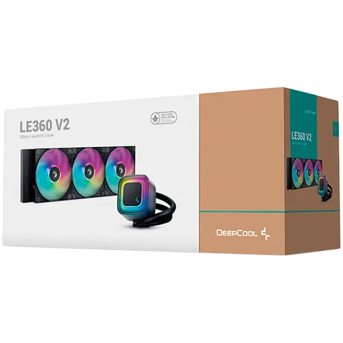 DeepCool LE360 V2, 360mm CPU Liquid Cooler, 3x120mm PWM ARGB Fans, ARGB block, Black, LGA1851/1700/1200/1151/1150/1155, AMD AM5/AM4, R-LE360-BKAMMC-G-2 - image 4