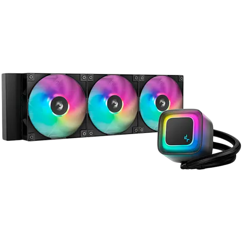 DeepCool LE360 V2, 360mm CPU Liquid Cooler, 3x120mm PWM ARGB Fans, ARGB block, Black, LGA1851/1700/1200/1151/1150/1155, AMD AM5/AM4, R-LE360-BKAMMC-G-2