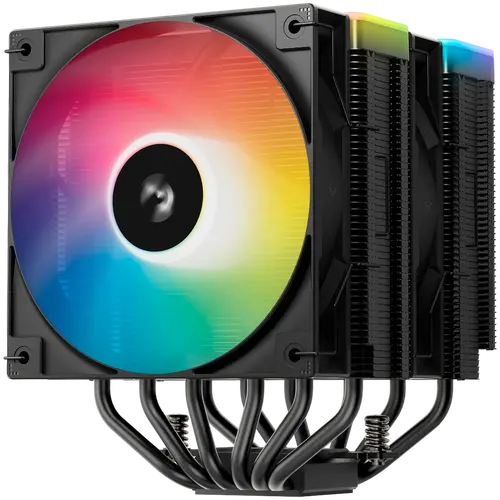 DeepCool AG620 BK ARGB V2, CPU Air Cooler, 2x120mm ARGB PWM Fan, Core Touch Technology 2.0, 6 Heatpipes, LGA1851/1700/1200/115x, AMD AM5/AM4, 129x136x161 mm(LxWxH), 2Y, R-AG620-BKAMMN-GJD - image 1