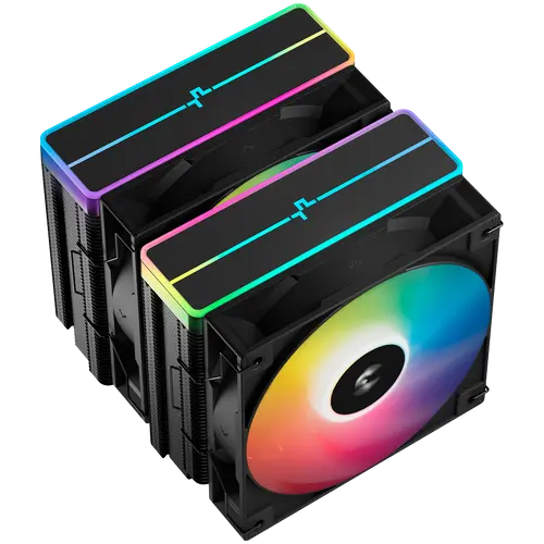 DeepCool AG620 BK ARGB V2, CPU Air Cooler, 2x120mm ARGB PWM Fan, Core Touch Technology 2.0, 6 Heatpipes, LGA1851/1700/1200/115x, AMD AM5/AM4, 129x136x161 mm(LxWxH), 2Y, R-AG620-BKAMMN-GJD - image 2