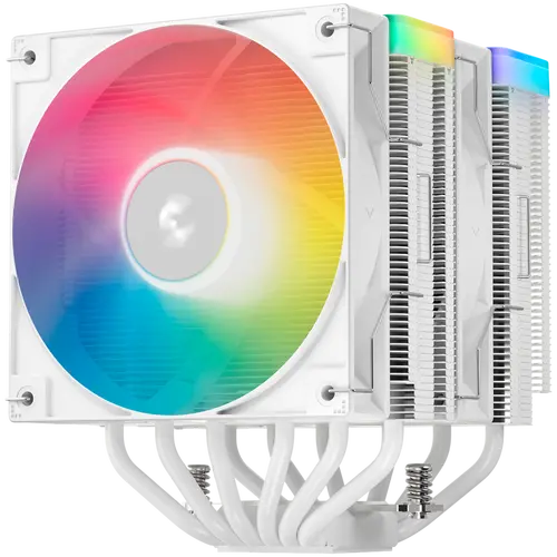 DeepCool AG620 WH ARGB V2, CPU Air Cooler, 2x120mm ARGB PWM Fan, Core Touch Technology 2.0, 6 Heatpipes, White, LGA1851/1700/1200/115x, AMD AM5/AM4, 129x136x161 mm(LxWxH), 2Y, R-AG620-WHAMMN-GJD - image 1