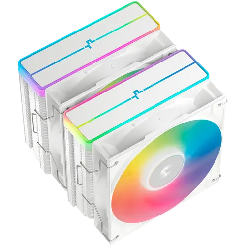 DeepCool AG620 WH ARGB V2, CPU Air Cooler, 2x120mm ARGB PWM Fan, Core Touch Technology 2.0, 6 Heatpipes, White, LGA1851/1700/1200/115x, AMD AM5/AM4, 129x136x161 mm(LxWxH), 2Y, R-AG620-WHAMMN-GJD - image 2