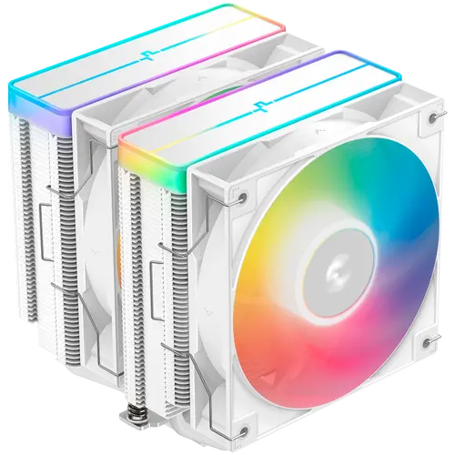DeepCool AG620 WH ARGB V2, CPU Air Cooler, 2x120mm ARGB PWM Fan, Core Touch Technology 2.0, 6 Heatpipes, White, LGA1851/1700/1200/115x, AMD AM5/AM4, 129x136x161 mm(LxWxH), 2Y, R-AG620-WHAMMN-GJD