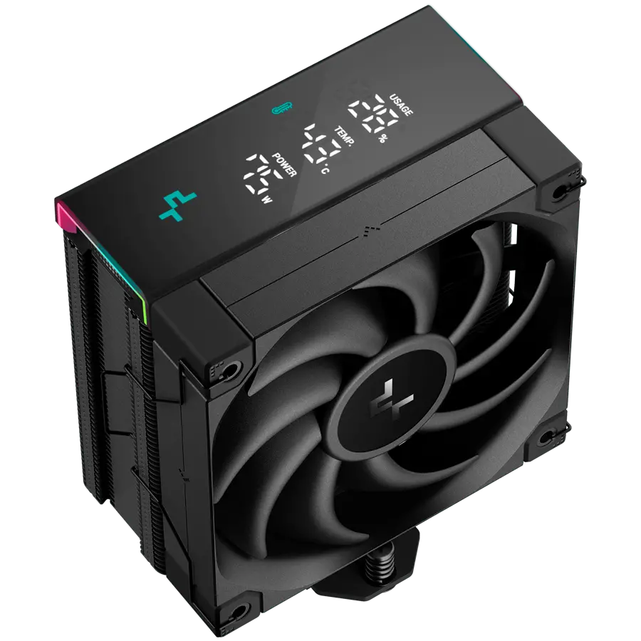 DeepCool AK400 DIGITAL PRO, CPU Air Cooler, 1x120mm FT12 SE PWM Fan, Digital Display, ARGB, Core Touch Technology 2.0, 4 Heatpipes, LGA1851/1700/1200/115x, AMD AM5/AM4, 126x97x159 mm(LxWxH), 3Y, R-AK400-BKAPMN-G - image 2