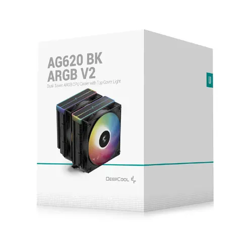 DeepCool охладител CPU Cooler AG620 BK - Addressable RGB V2, Dual-Tower - LGA1851/AM5 - image 9