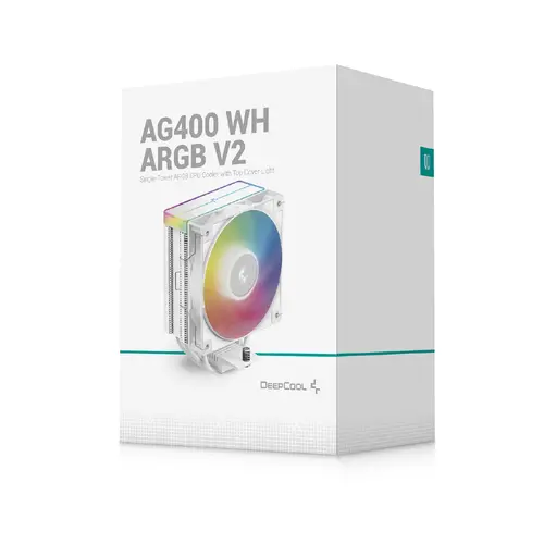 DeepCool ψύκτρα επεξεργαστή CPU AG400 White - Addressable RGB V2 - LGA1851/AM5 - 12