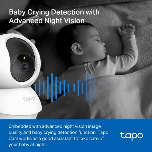 Камера TP-Link Tapo C200C, Pan/Tilt, 1080p, ден/нощ до 9м., Micro SD, микрофон - image 3