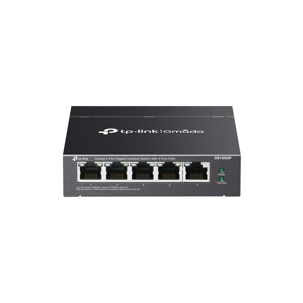 Комутатор TP-Link DS105GP,5 портов Gbit. с 4 PoE + порта, неупр, desktop