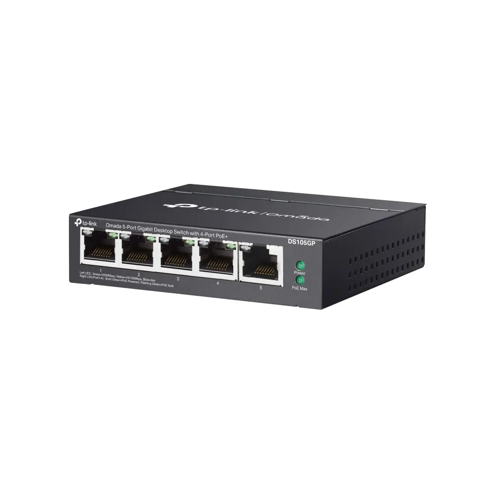 Комутатор TP-Link DS105GP,5 портов Gbit. с 4 PoE + порта, неупр, desktop - image 2