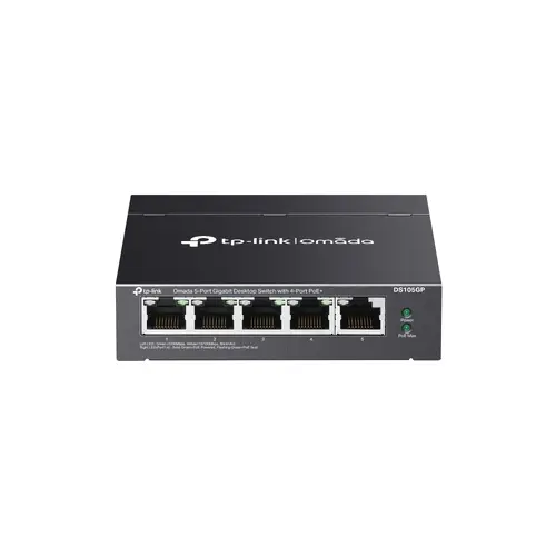 Διακόπτης δικτύου TP-Link DS105GP, 5 θυρών Gbit με 4 θύρες PoE+, μη διαχειριζόμενος, επιτραπέζιος - 1