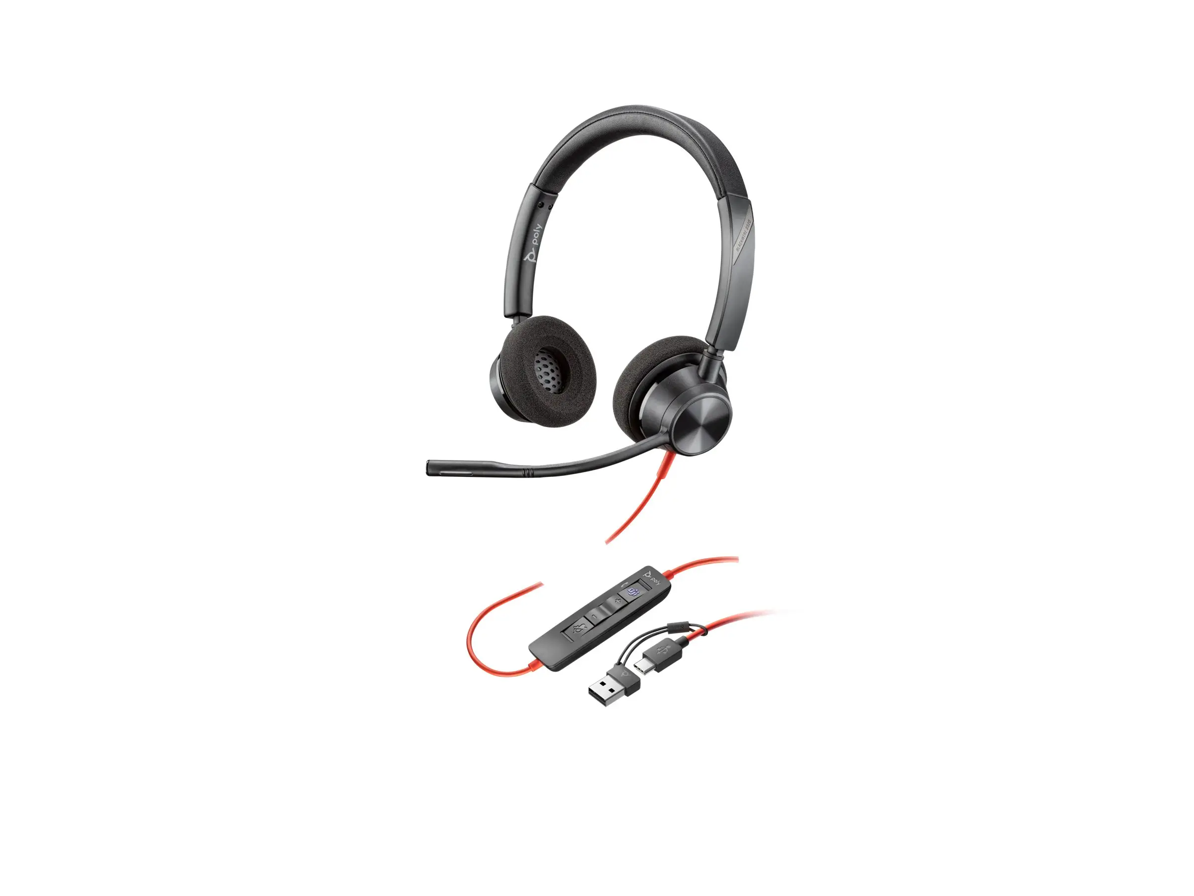 HP Poly Blackwire 3320 Stereo Microsoft Teams Certified USB-C Headset +USB-C/A Adapter - image 1