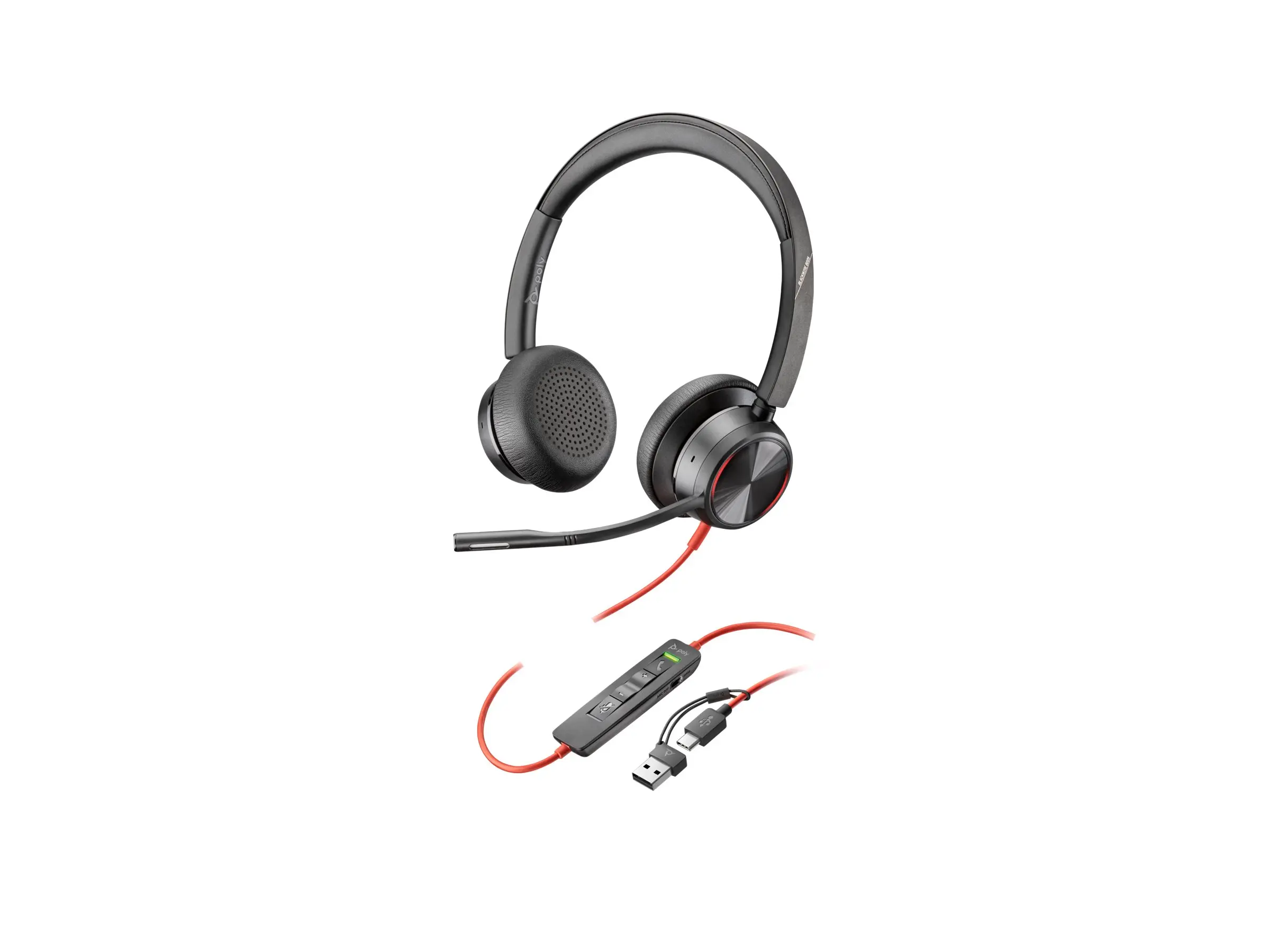 HP Poly Blackwire 8225 Stereo USB-C Headset +USB-C/A Adapter - image 2