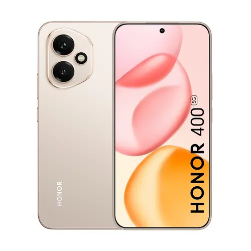 Мобилен телефон, Honor 400 Desert Gold, 6.55" 120Hz Amoled straight display, 2736x1264, Qualcomm Snapdragon 7 Gen 3 5G (1x2.63GHz+3x2.4GHz+4x 1.8GHz), 8GB, 512GB, 200+12MP/50MP, 5300mAh, FPT, BT, USB + Honor Choice Earbuds Clip Black
