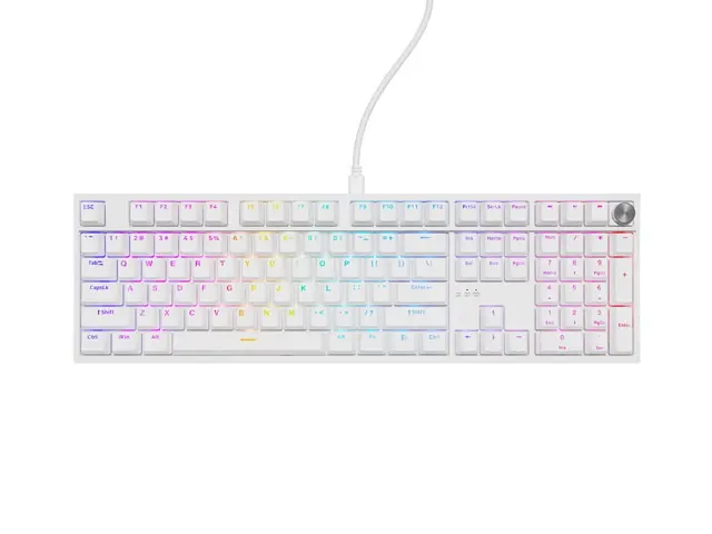 Клавиатура, Genesis Mechanical Gaming Keyboard Thor 404 White RGB Backlight Gateron Peach Silent, US Layout