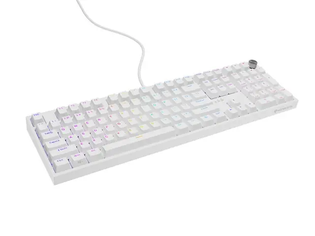 Клавиатура, Genesis Mechanical Gaming Keyboard Thor 404 White RGB Backlight Gateron Peach Silent, US Layout - image 1