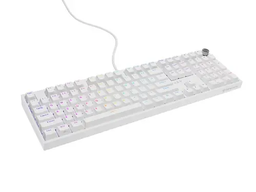 Клавиатура, Genesis Mechanical Gaming Keyboard Thor 404 White RGB Backlight Gateron Peach Silent, US Layout - image 1