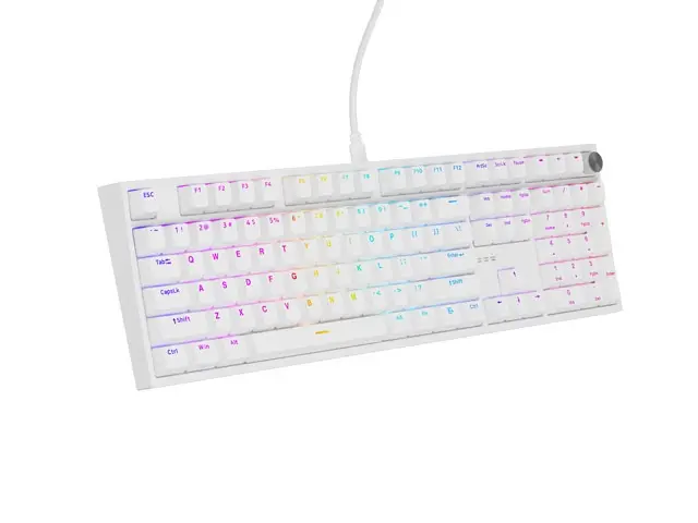 Клавиатура, Genesis Mechanical Gaming Keyboard Thor 404 White RGB Backlight Gateron Peach Silent, US Layout - image 4