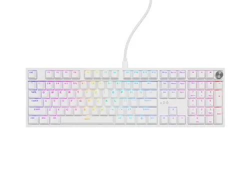 Клавиатура, Genesis Mechanical Gaming Keyboard Thor 404 White RGB Backlight Gateron Peach Silent, US Layout