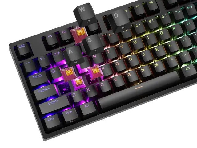 Πληκτρολόγιο, Genesis Mechanical Gaming Keyboard Thor 404 Black RGB Backlight Outemu Peach Silent, διάταξη US - image 6