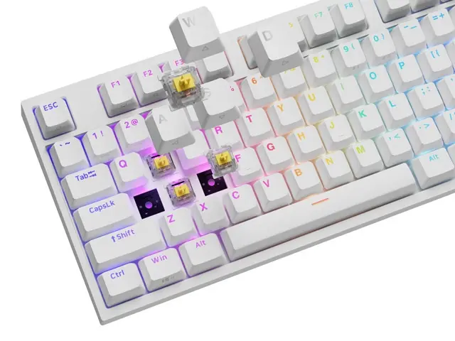 Клавиатура, Genesis Mechanical Gaming Keyboard Thor 404 White RGB Backlight Gateron Yellow Pro, US Layout - image 7