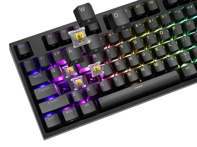 Клавиатура, Genesis Mechanical Gaming Keyboard Thor 404 Black RGB Backlight Gateron Yellow Pro, US Layout - image 2