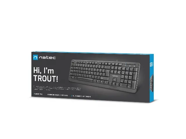 Клавиатура, Natec Keyboard Trout US Layout Slim, Black - image 4
