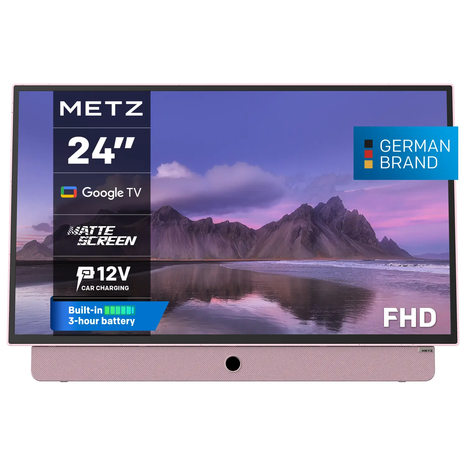 METZ Φορητή τηλεόραση 24MPE7300Z 24" LED FHD(1920x1080) GoogleTV, HDR10, ροζ