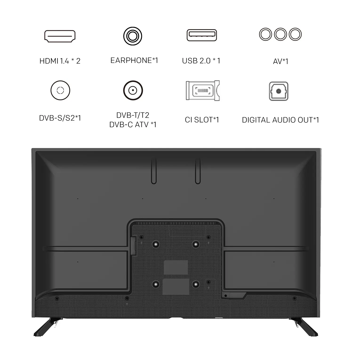 METZ Телевизор 40MTE2000Z 40" LED TV, HD, черен - image 4