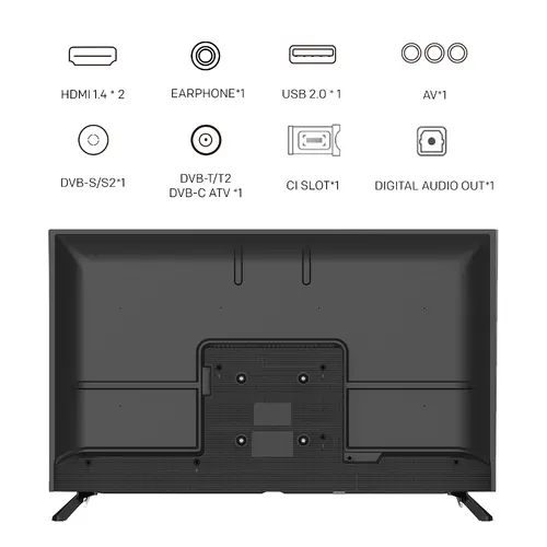METZ Телевизор 40MTE2000Z 40" LED TV, HD, черен - image 4