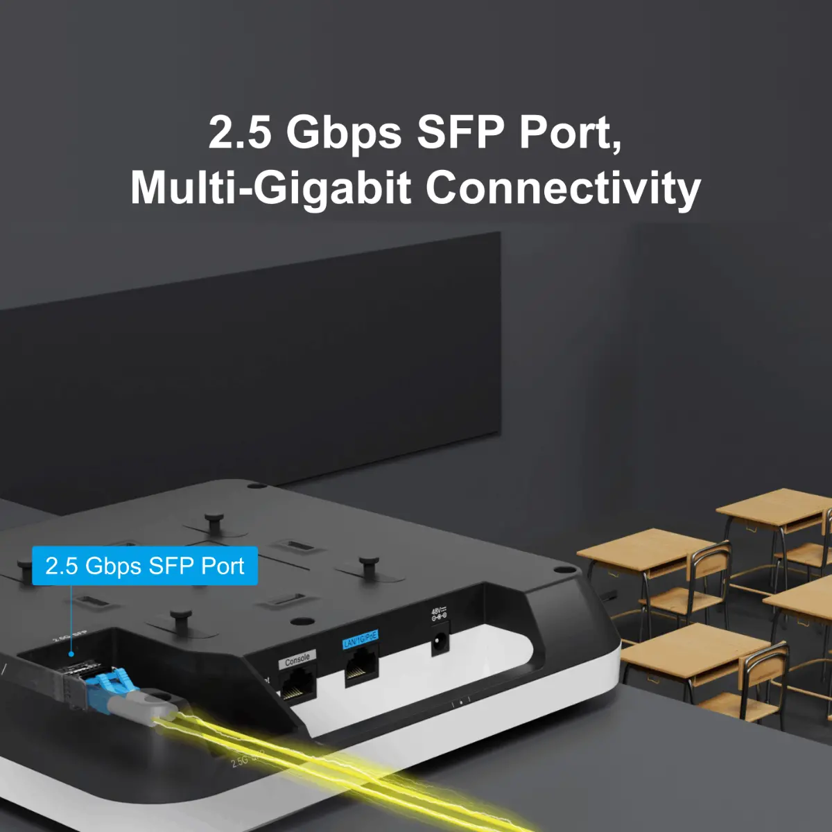 Точка за достъп Ruijie RG-AP820-L(V3),WiFi 6,AX3000,1xGbE PoE,1x2.5G SFP, таван - image 1