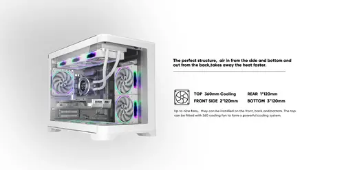 1stPlayer кутия Case mATX - UV6 White - image 7