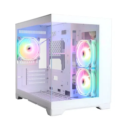 1stPlayer кутия Case mATX - MV6-TP White - 3 fans included - image 1