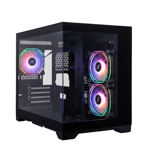 1stPlayer кутия Case mATX - MV6-TP Black - 3 fans included - image 1