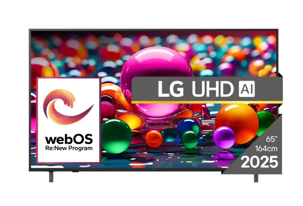 Телевизор, LG 65UA75003LA, 65" 4K UltraHD TV 4K (3840x2160), DVB-T2/C/S2, webOS 25 Smart, ThinQ AI, Alpha 7 AI Processor, WiFi, HDR10 pro, HLG, ALLM/HGiG, 4K Upscaling, AI Sound pro, Multiple View, HDMI eARC, LAN, USB, Bluetooth, Google Cast, 2 Pole Stand, Black