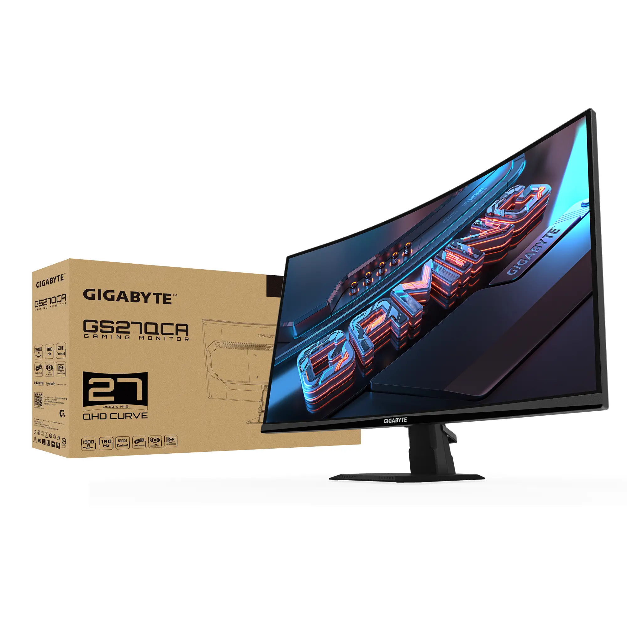 Геймърски Монитор Gigabyte GS27QCA - 27" inch SS/VA 1500R, QHD (2560x1440), 180Hz, 1ms, HDR Ready - image 7