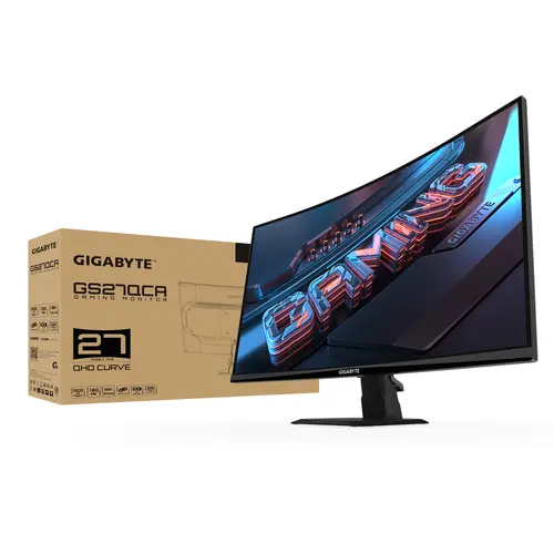Monitor gaming Gigabyte GS27QCA - 27" inch SS/VA 1500R, QHD (2560x1440), 180Hz, 1ms, HDR Ready - 8