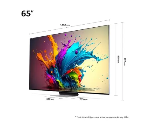 Телевизор, LG 65QNED91T3A, 65" 4K HDR Smart QNED TV MiniLED, 3840x2160, 120Hz, DVB-T2/C/S2, AI Alpha 8, HDR 10 PRO, webOS 24, ThinQ AI, WiFi, FreeSync Compatible, VRR, AI Upscaling, AI Sound Pro (Virtual 9.1.2 Up-mix), Bluetooth, Hdmi, Multi View, LAN, AirPlay2, Do - image 3