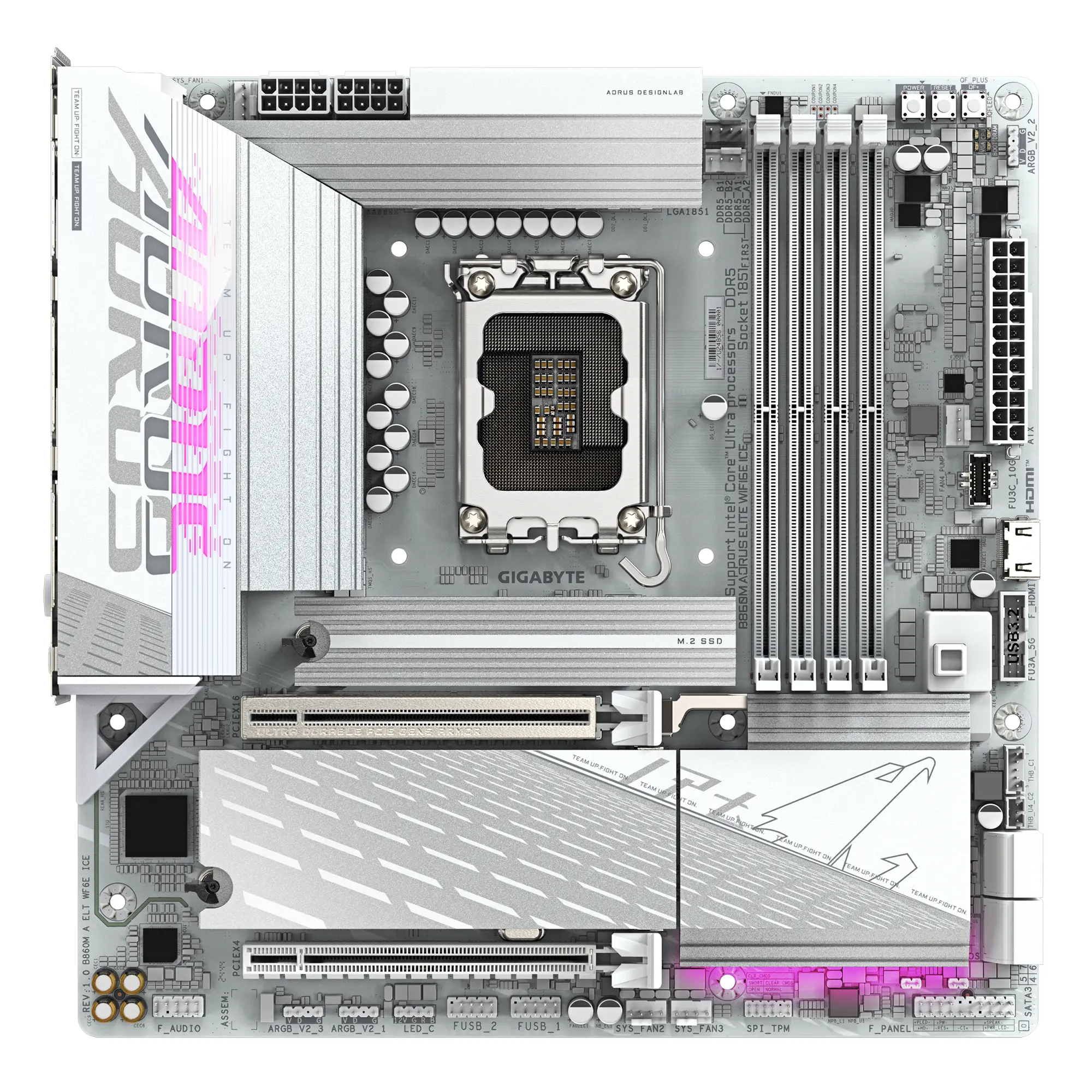 Placă de bază GIGABYTE B860M AORUS ELITE WiFi 6E ICE, LGA 1851