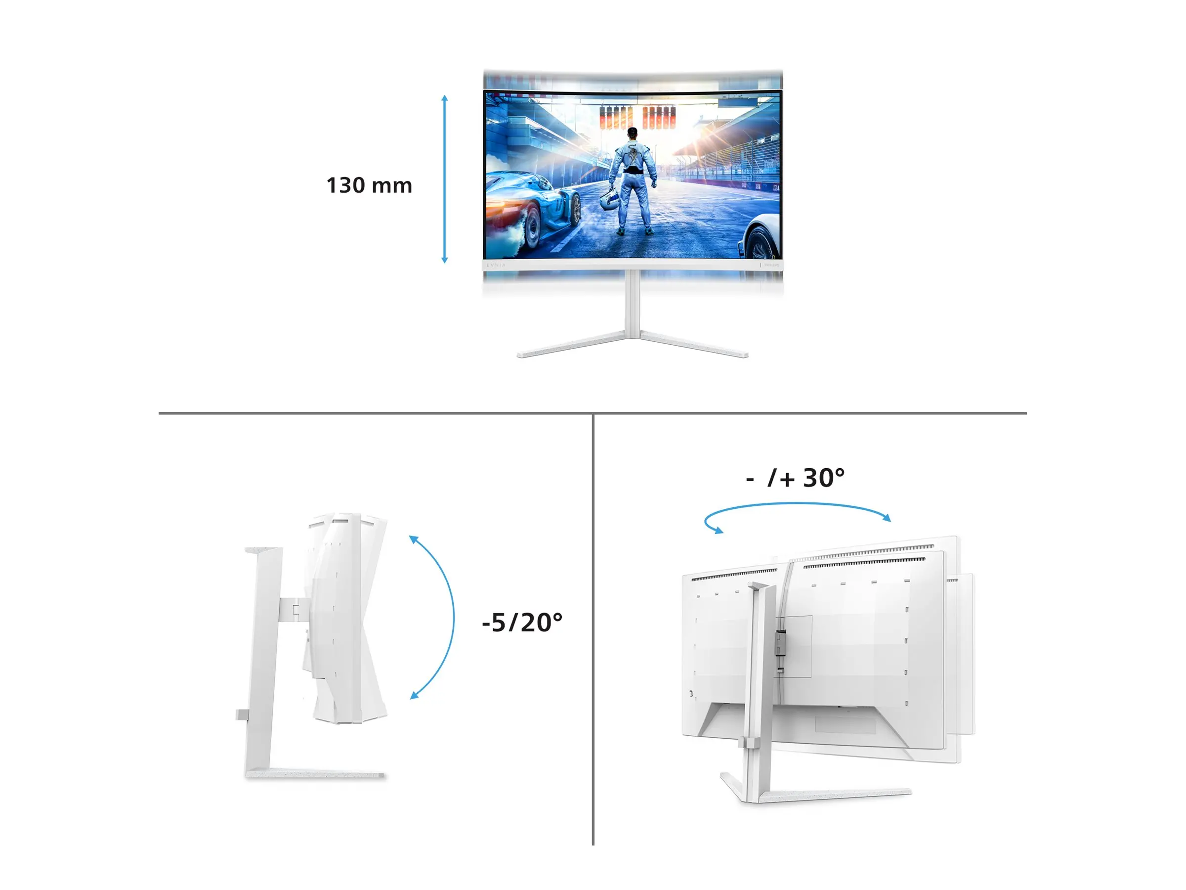 Οθόνη, Philips 27M2C5501, 27" Curved 1500R, Fast VA, WLED, 2560x1440@180Hz, 1ms GtG, 0.5ms MPRT, 300cd m/2, 5000:1, Mega Infinity DCR, Adaptive Sync - image 9