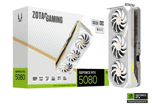 Видео карта ZOTAC GAMING RTX 5080 Solid OC White Edition 16GB GDDR7 - image 6