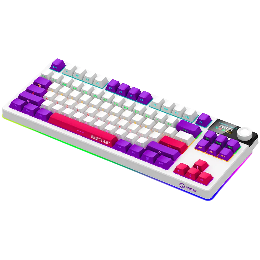 LORGAR KBP70TKLW, Wireless TKL Mechanical Gaming Keyboard Pro, White, EN layout - image 1