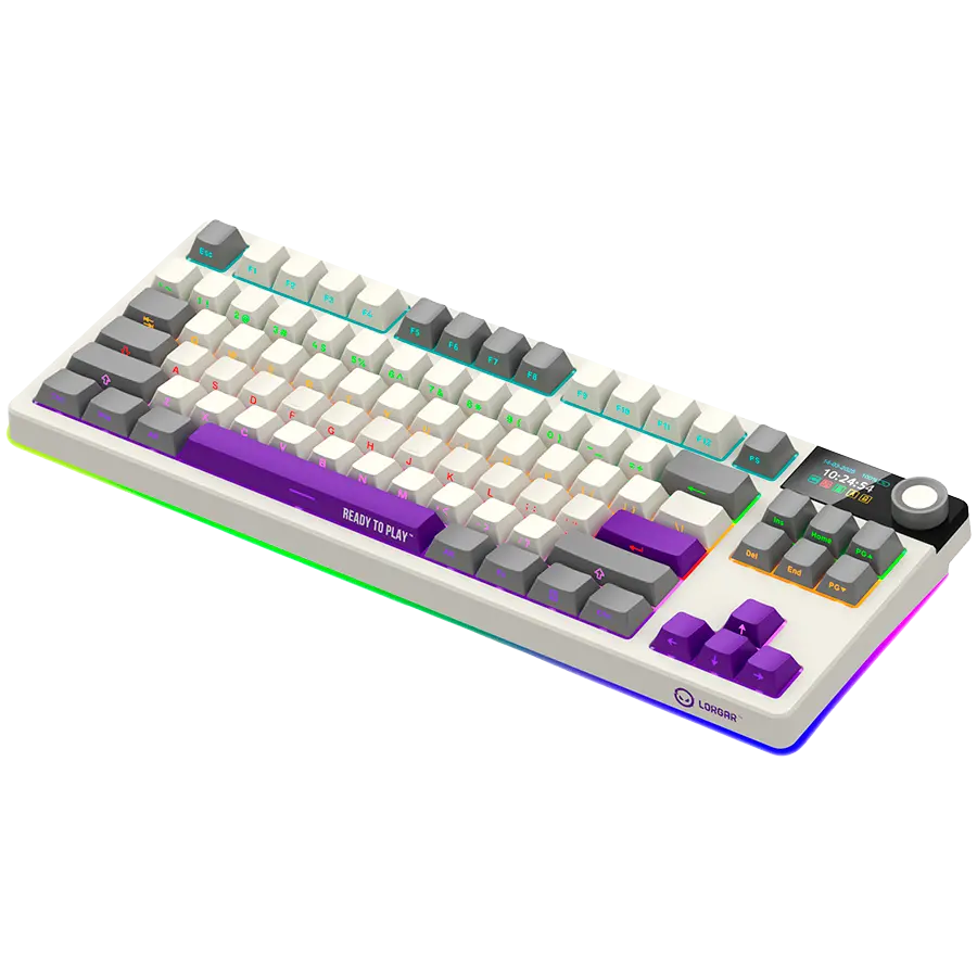 LORGAR KBP70TKLW, Wireless TKL Mechanical Gaming Keyboard Pro, Beige, EN layout - image 1
